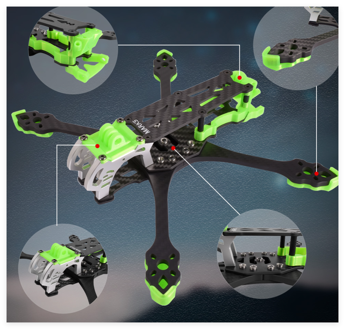 Carbon Fiber Drone Arm - Carbon Fiber Arm with Print, 5Inch