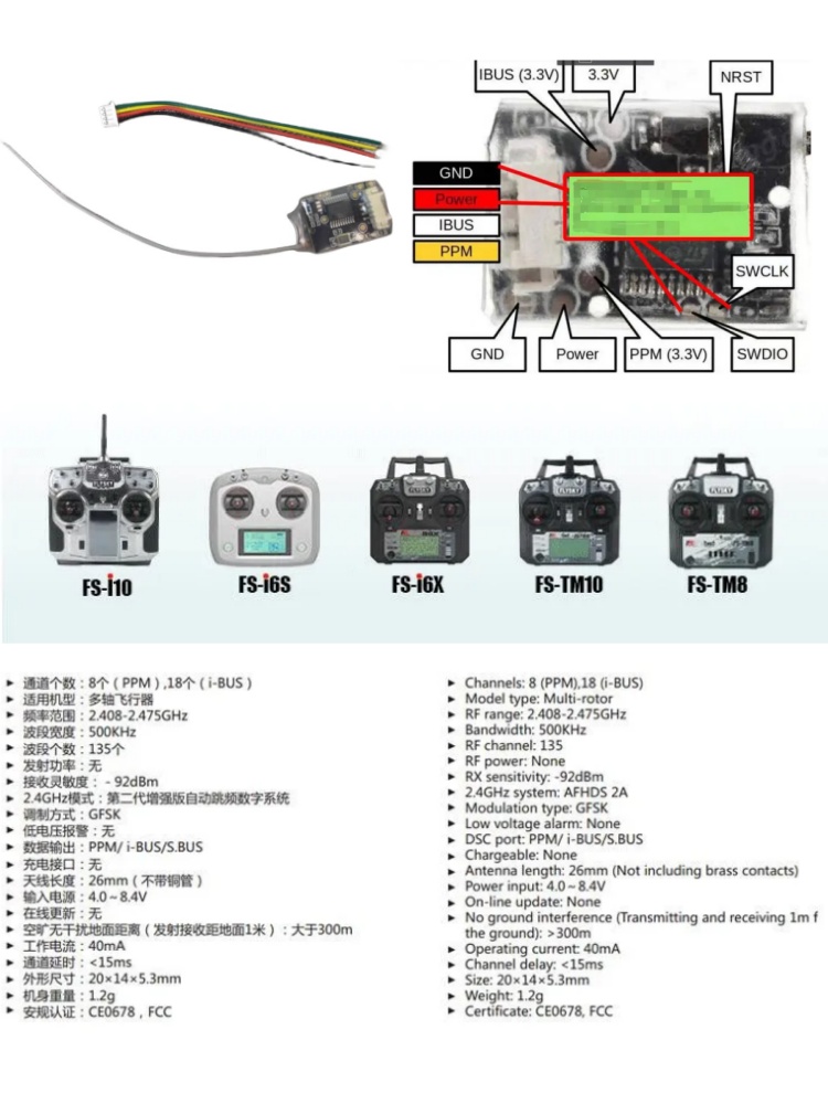 Flysky FS-8A 8CH 18CH Mini Rec - đánh giá và giá Drone Rc Mini