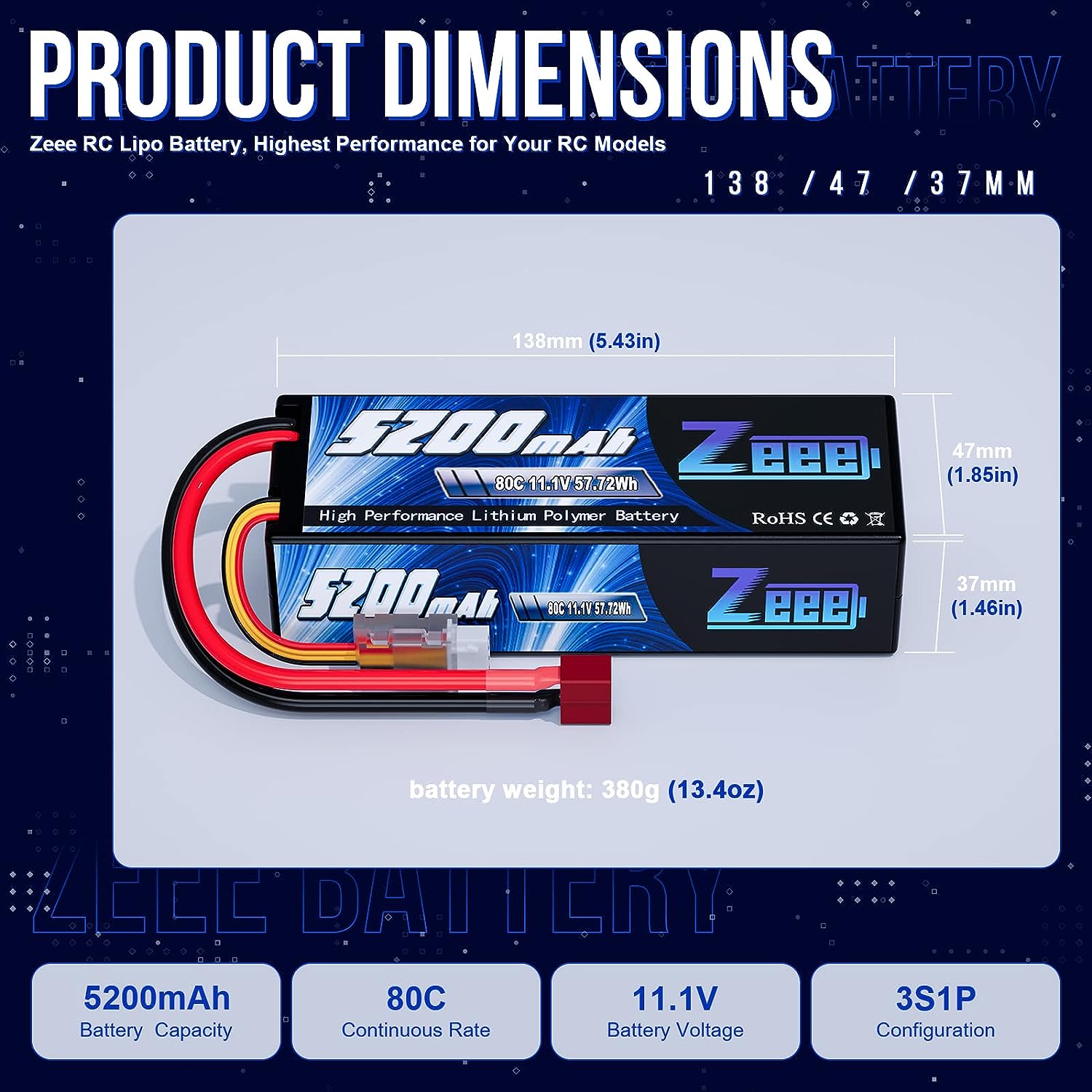 1/2pcs Zeee 3S 5200mAh Lipo Ba - đánh giá và giá Drone Rc Land