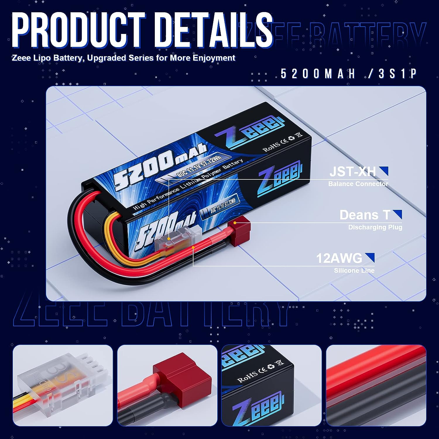 1/2pcs Zeee 3S 5200mAh Lipo Ba - đánh giá và giá Drone Rc Land