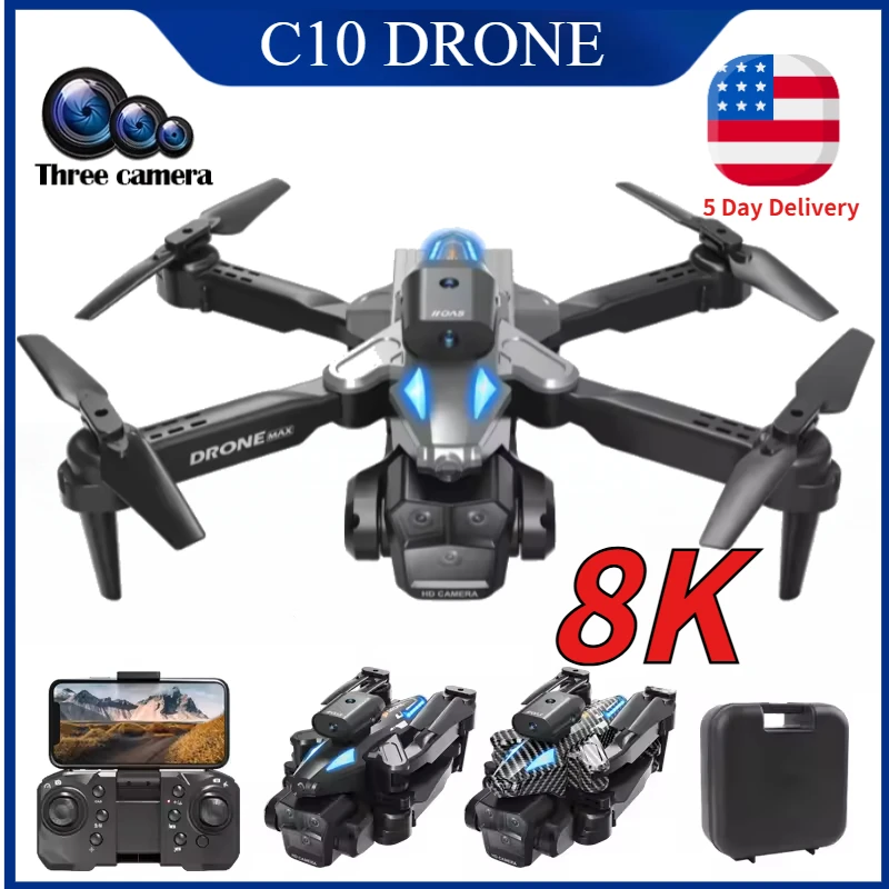 C10 8K HD RC Drone with Triple - đánh giá và giá Drone Rc Land