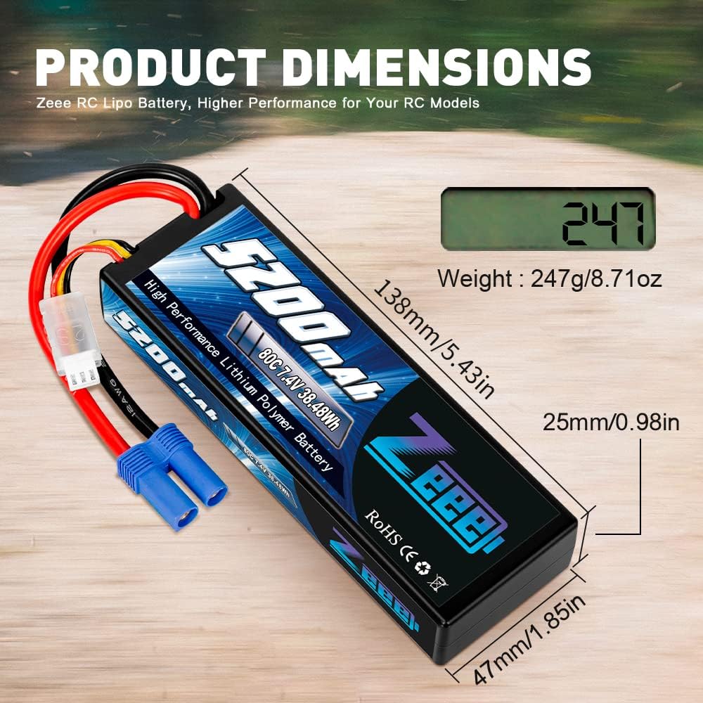 2pcs Zeee 2S 5200mAh Lipo Batt - đánh giá và giá Drone Rc Land