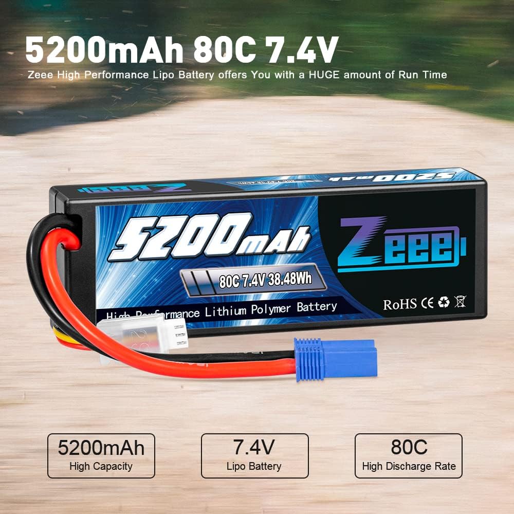 2pcs Zeee 2S 5200mAh Lipo Batt - đánh giá và giá Drone Rc Land