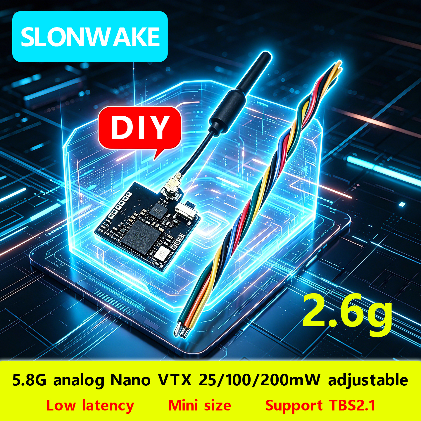 SLONWAKE Nano 5.8G 48CH 200mW  - đánh giá và giá Drone Rc Transmitter And Receiver