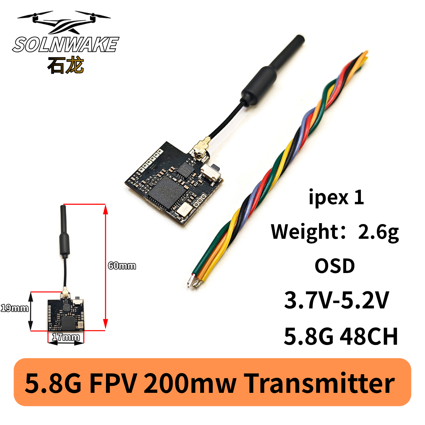 SLONWAKE Nano 5.8G 48CH 200mW  - đánh giá và giá Drone Rc Transmitter And Receiver