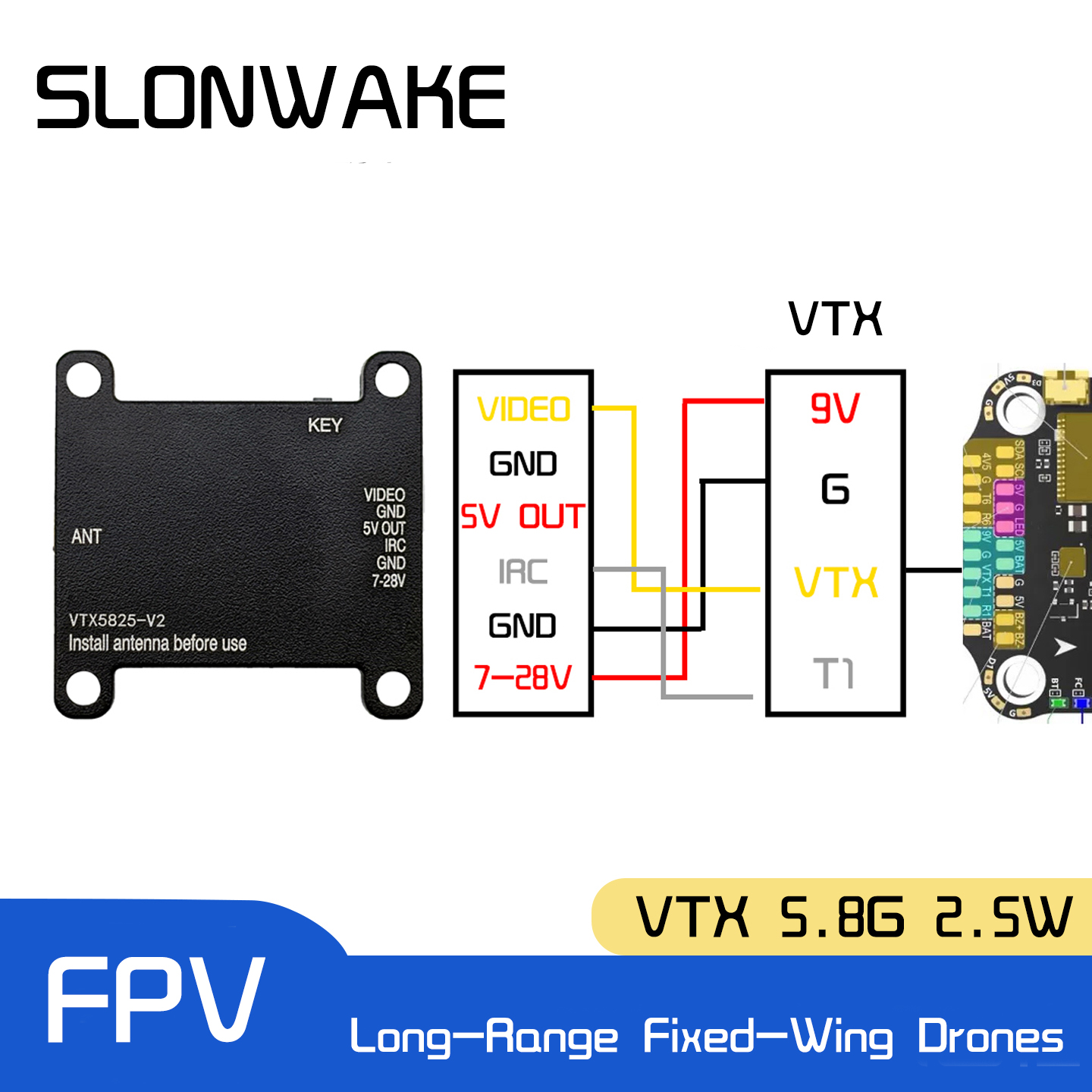 SLONWAKE 5.8G 48CH FPV Transmi - đánh giá và giá Drone Rc Transmitter And Receiver