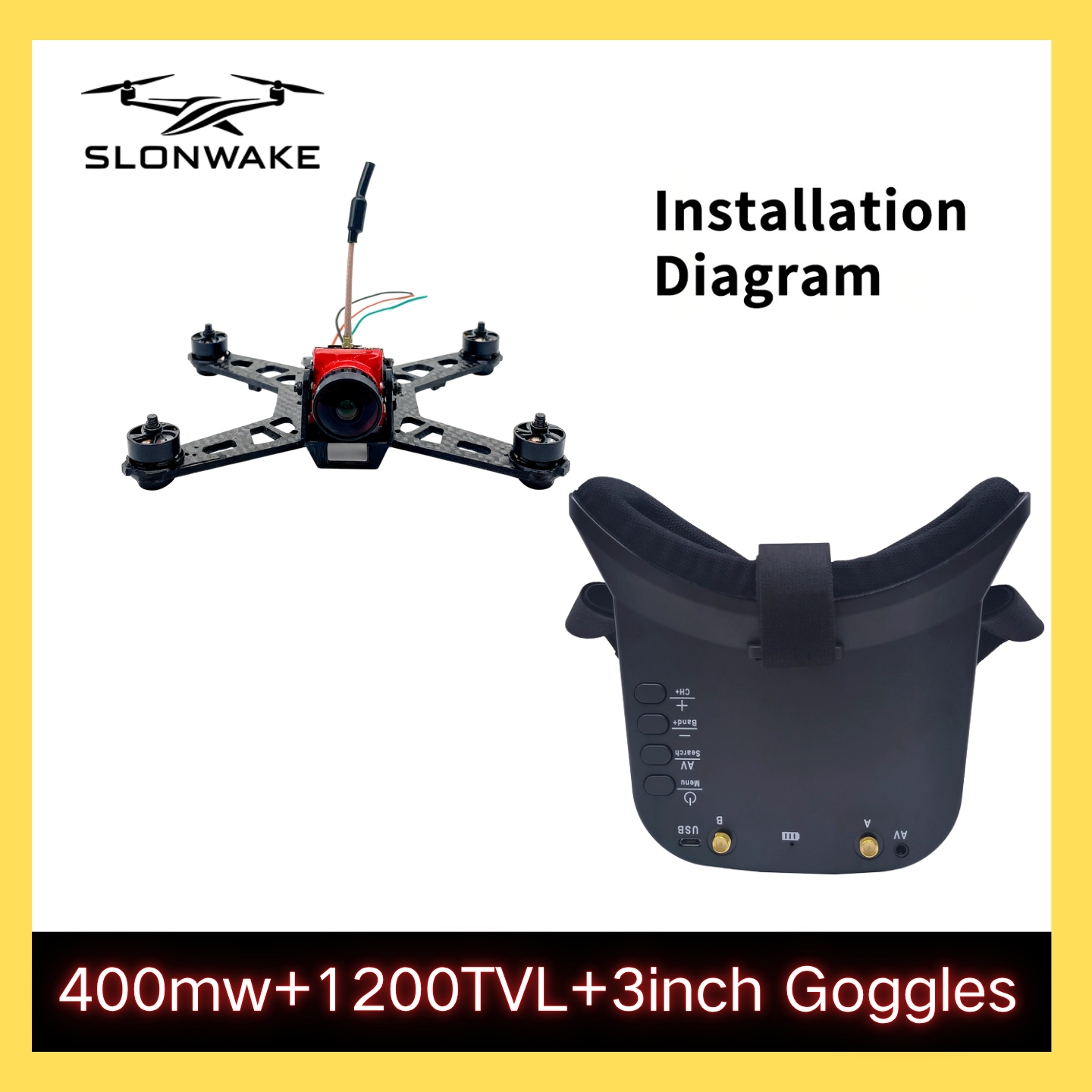 SLONWAKE 5.8G 48CH FPV 400mw V - đánh giá và giá Drone Rc Camera