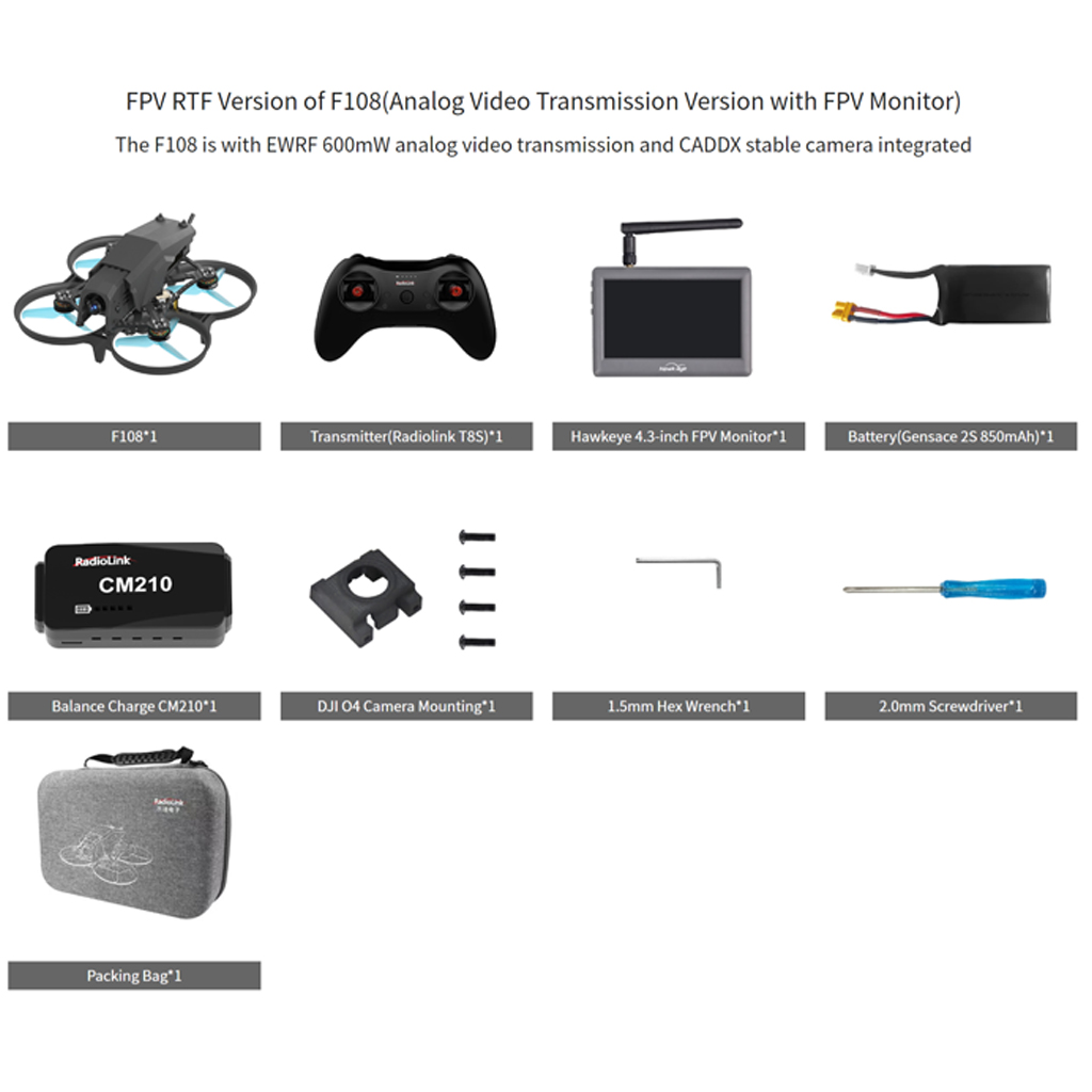 Radiolink F108 Optical Flow FP - đánh giá và giá Drone Rc Fpv Manual